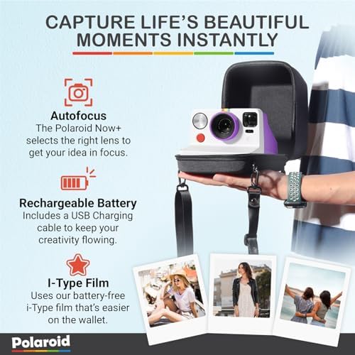 Polaroid Now Generation 3 I-Type Instant Camera (Purple) Bundle with Color I-Type Film (8 Exposures), Hard Protective Case, and Wrist Strap - Image 7