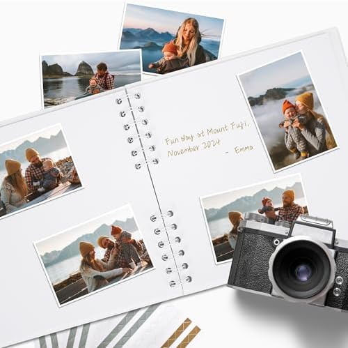 Scrapbook Photo Album DIY 8x8 Inch Thick Kraft 40 Pages White - Image 5