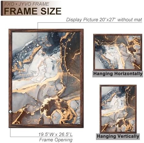 Fxojyvo 20x27 Picture Frame Brown Engineered Wood Wall Hanging - Image 4