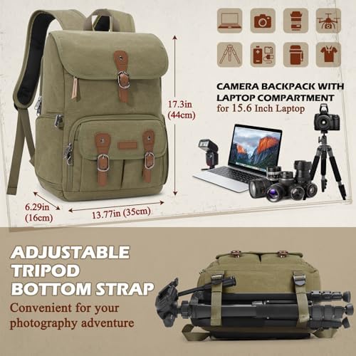 RAINSMORE Camera Backpack, DSLR SLR Mirrorless Camera Bag for Photographer - Image 6