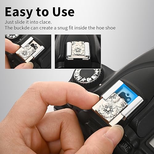 Metal Camera Hot Shoe Cover for DSLR/SLR-Cherry Blossom Bright Silver - Image 6