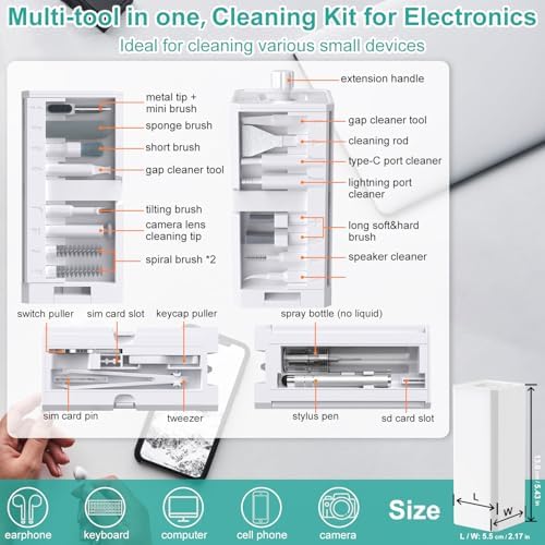 VICHYIE 32 in 1 Multi-Function Cleaning Kit for Electronic Devices (White) - Image 7