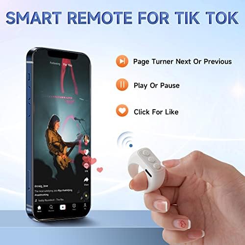 CKG Tiktok Scrolling Ring,Kindle APP Page Turner, Bluetooth Clicker Control, Minimalist Style and Smart Make Life Easier - Snow White - Image 2