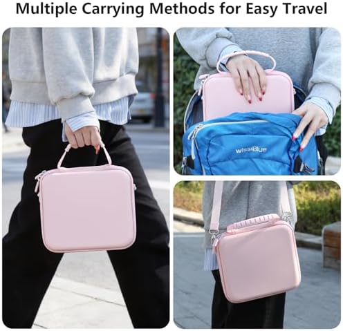 AMAZEAR Carry Case for Insta360 Go Ultra Accessories, Insta 360 Go-Ultra Portable Travel Bag with Shoulder Strap Hard Case for Protection, Organization, and Storage, Water-Resistance, Pink - Image 5