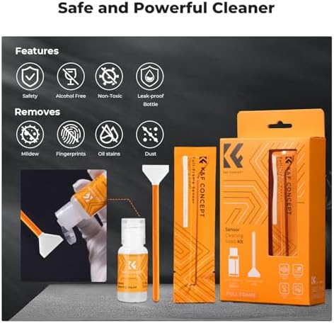 K&F CONCEPT 24mm Full Frame Sensor Cleaning Kit, with 20ML Sensor Cleaner - Image 6