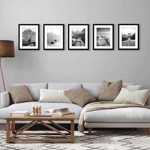Americanflat 11x14 Picture Frame 5-Pack - Matted to 8x11 - Black - Image 5