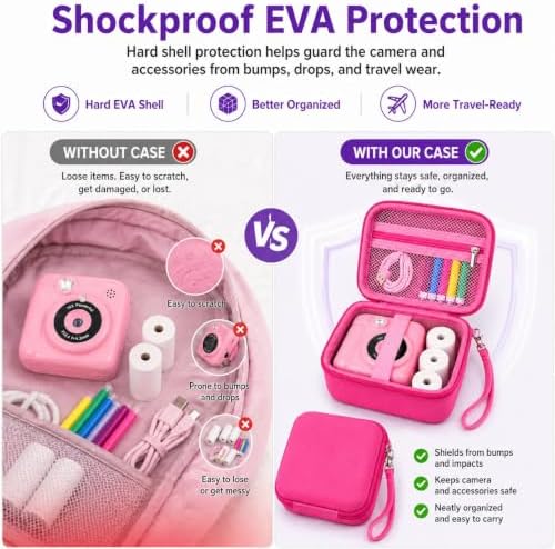 PAIYULE Kids Instant Print Camera Case for ESOXOFFORE for Dylanto Rosered - Image 3