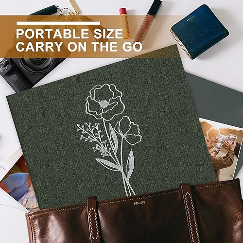Lanpn 8.5x11 inch Scrapbook Photo Album, Linen Cover Archival Acid Free Top Load 3 Ring Binder Folder Photo Book 8.5 x 11 with 30 Plastic Sleeves 60 Pages (Green) - Image 6