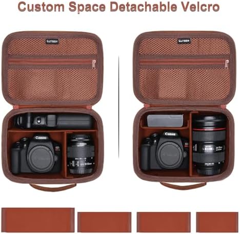 Small Camera Case Bag for Canon EOS Rebel T7/R50//R100 DSLR Camera Brown - Image 3