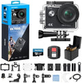 AKASO EK7000 4K30FPS 20MP WiFi Action Camera with 64GB MicroSD Memory Card Bundle EIS Ultra HD 131FT Waterproof Underwater Camera Remote Control 4X Zoom Support External Microphone Black by AKASO
