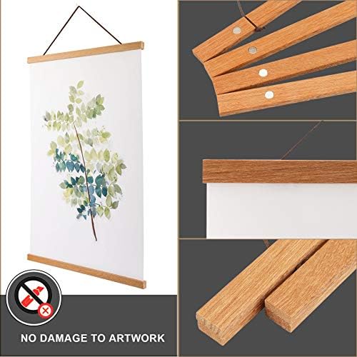 WITCOLOR Magnetic Poster Hanger Frame, Teak Magnet Poster Frame 18x24 18x12 18x18 for Posters,Paintings, Photos, Maps, Scrolls, Picture, Canvas Works and Art Prints(18") - Image 4