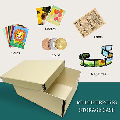 Golden State Art, Archival Photos Storage Boxes, 5"x8"x12", Tan - Image 5