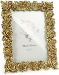 Cuspin 5x7 Gold Rose Picture Frame Vintage Ornate Floral Resin Photo Frame by Cuspin