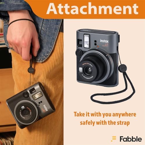 Fujifilm Instax Mini 41 Instant Film Camera Bundle with Groovy Case for Fuji Instax Mini 41, Twin Pack Film (40 Sheets) and Cleaning Cloth – Black (5 Items) - Image 4