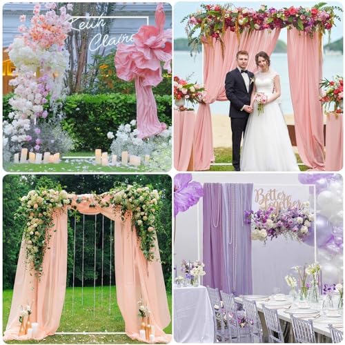 Asee'm 6.6FTx5.2FT White Wedding Arch Backdrop Stand Square Metal - Image 6
