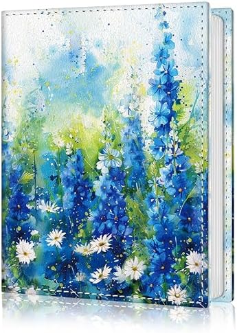 Photo Album 4x6, 56 Pockets Small Picture Book Blue Daisy Flower by Lebrocoli