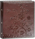 Dark Brown Large Self-Adhesive Photo Album, PU Leather Cover by Unknown