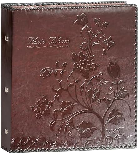 Dark Brown Large Self-Adhesive Photo Album, PU Leather Cover by Unknown