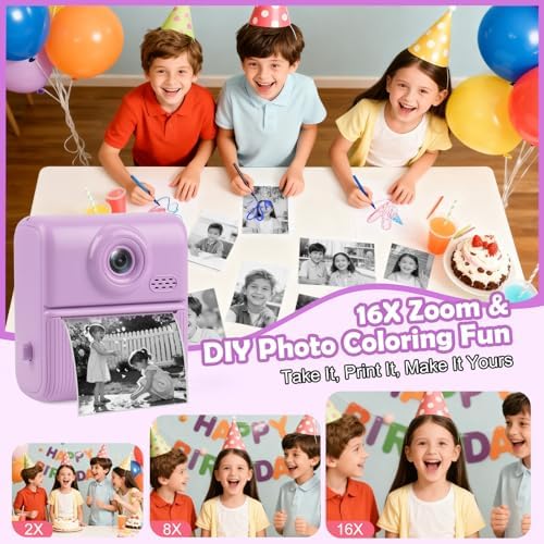 Kids Instant Print Camera for Ages 3-12, 1080P HD Camera with 32GB Card - Image 5