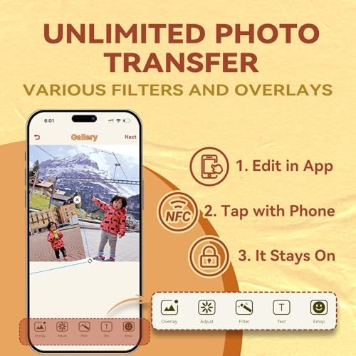 E-Paper Fridge Magnet Classic Plus, Battery Free E-Ink Photo Display, Wireless NFC Smart Frame, Phone Control Acrylic Memo Board Home Travel Party Gift, Compatible iPhone13&Newer(Yellow) - Image 6