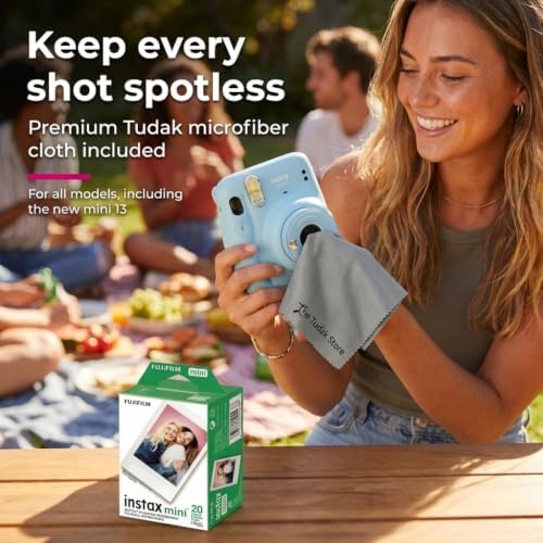 Fujifilm Instax Mini Instant Film, 20 Sheets – White Daylight ISO 800 for Instax Mini 13, 12, 11, 41 Cameras –Bundeld with The Tudak Store Microfiber Cleaning Cloth - Image 3