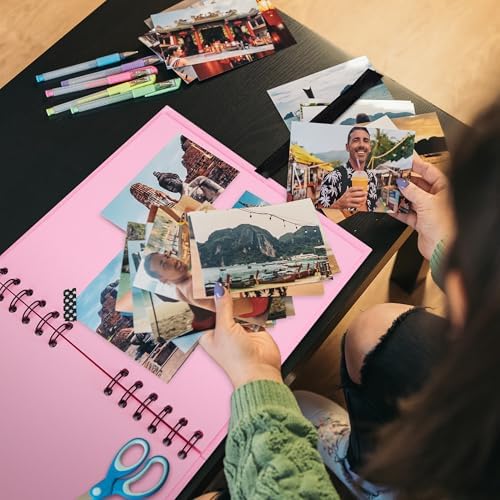 Scrapbook Photo Album DIY 8x8 Inch Thick Kraft 40 Pages Pink - Image 2