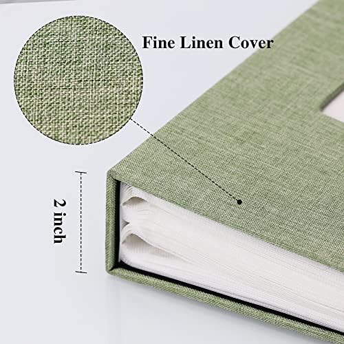 Vienrose 4x6 Photo Album,300 Pockets,Linen Cover with Window,Grass Green - Image 4