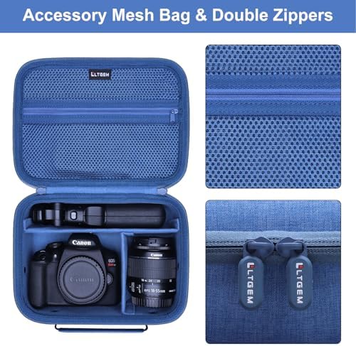 Small Camera Case Bag for Canon EOS Rebel T7/R50//R100 DSLR Camera Blue - Image 4