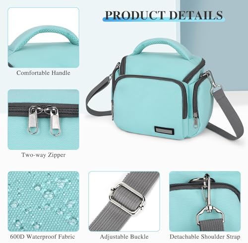 G-raphy Camera Bag Case Compact Lightweight Shoulder Crossbody Sling Photography Bags for Nikon Canon Sony DSLR SLR Mirrorless with Removal Straps Mint - Image 7