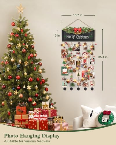 Bikoney Hanging Picture Frame Collage with Blackboard - Vintage Black - Image 6