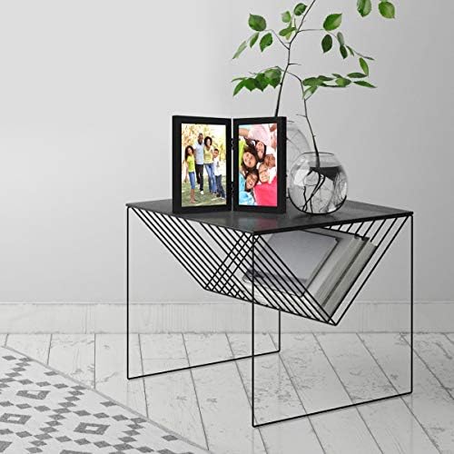 Americanflat Hinged 8x10 Picture Frame with Shatter-Resistant Glass - Double Picture Frames with Engineered Wood - Signature Collection - Photo Frame for Tabletop Display - Black - Image 4