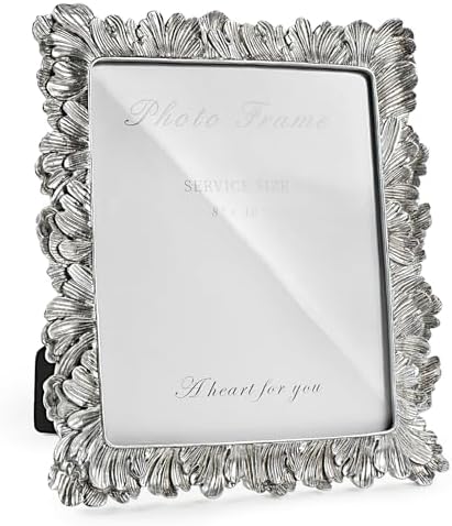 Cuspin 8x10 Picture Frame Silver Vintage Ornate Palm Leaf Resin Frame by Cuspin