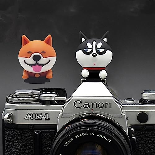 ZOSTLAND Adorable SLR Camera Hot Shoe Boot Cover Cap,Lovely Akita and Husky Shoe Protector,Compatible with Sony Fuji Canon Nikon Pentax Leical.(2pcs Dog) by ZOSTLAND