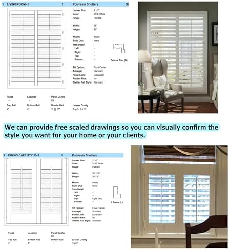 SUNCRAFT SHUTTERS-Plantation Shutters-Interior-Window COVERINGS-Custom Made in 10 Days- DIY Install -Made in North America-Never Needs Painting -25 Year Warranty-Traditional Front TILT Rod - Image 5