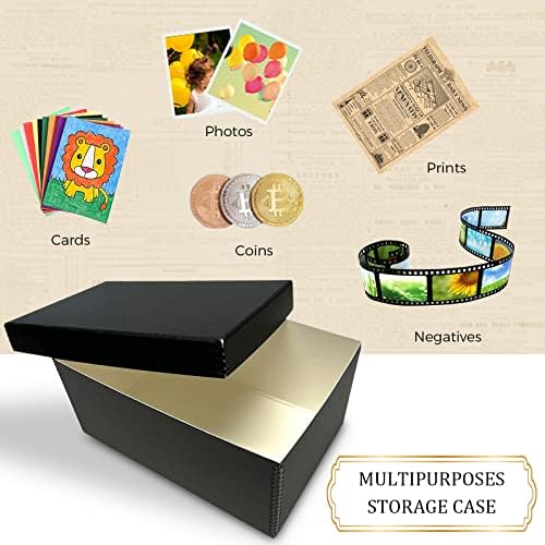 Golden State Art, Archival Photos Storage Boxes, 5x7x12 Acid-Free Preservation Box, Holds Up to 1100 of 5x7 Pictures, 4x6 Photo Container for Storing Artwork Pictures Prints Negatives Films (Black) - Image 6