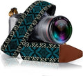 Art Tribute Camera Strap - Shoulder, Crossbody & Neck Camera Strap for Photographers, Fits All Cameras, Canon Nikon Sony Fujifilm, Padded Strap W/Quick Release, Embroidered Cotton & Leather Ends by ArtTribute