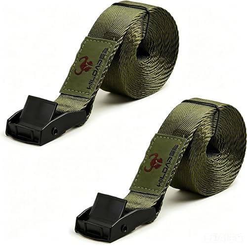 1" x 6.6' Trail Camera Strap,1800 lbs,Heavy-Duty Game Camera Strap,Tree Belts,Durable Nylon Fiber,Alloy Buckle (Pure Green 2Pack) by WildAres
