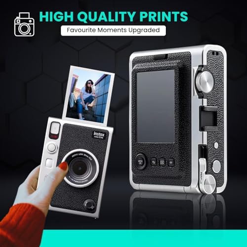 Fujifilm Instant Mini EVO Hybrid Camera Bundle with 20 Instant Film Sheets + 32GB Memory Card + Carrying Case + Flex Tripod + BluebirdSales Cleaning Cloth (Black) - Image 2