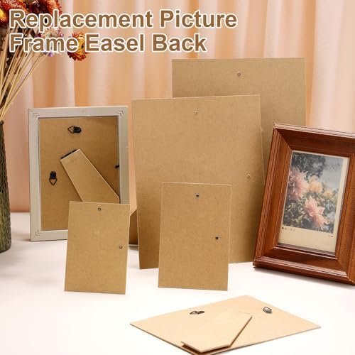 uxcell 10Pcs Easel Back for Picture Frame, 4 x 6 Inch Replacement Picture Frame Easel Back with Hinged Hangers DIY Photo Backing Board for Photo Frames, Tabletop Wall Display, Wooden - Image 4