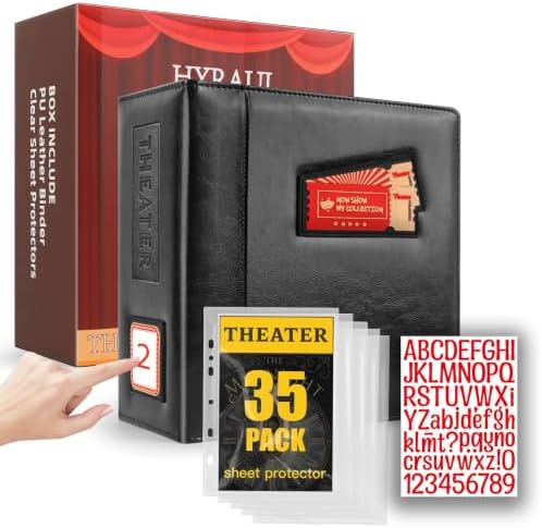 Show-Bill Binder,Large 4” Broadway Play Program Holder,35 Sleeves by HYRAUL