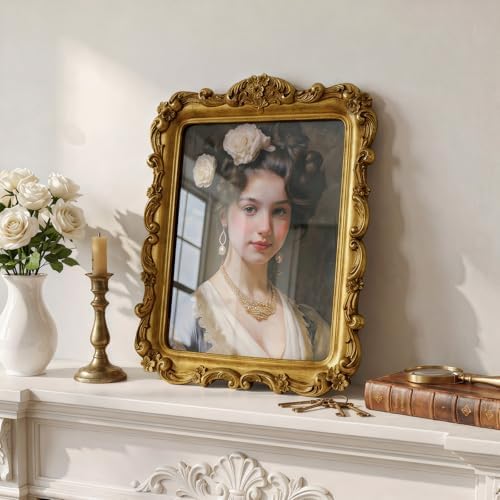 Cuspin 8x10 Gold Vintage Picture Frame Ornate Floral Antique Photo Frame - Image 3