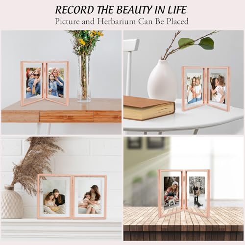 Golden State Art 6x8 Hinged Metal Picture Frame, Rose Gold, Tabletop - Image 4