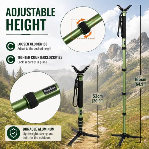 HUNTPAL Hunting Monopod Shooting Tripod Stick Gun Rifle Rest - Image 5