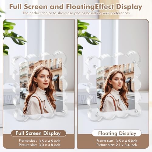 Chivalral 2x3 Magnetic Acrylic Frames 3 Pack,Scalloped Desktop Holders - Image 6