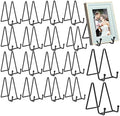 18 pcs 4.5in Plate Stands for Display,Metal Plate Holders Display Stands Can Be Used for Picture Stand,Book Stands for Display,Plate Display Stands,Easel,Photo Frame Stands,Plaque Stands,Desktop Stand by 24ozRibbedGlassCup