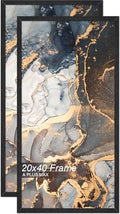 Fxojyvo 20x40 Picture Frame Set of 2 Black Engineered Wood Wall Hanging by Fxojyvo