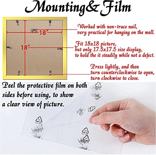 Gold 18x18 Picture Frame, Lightweight Sturdy Gallery Wall Decor - Image 5