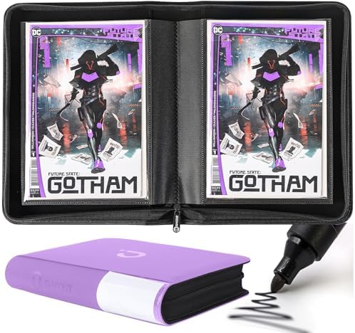 D DACCKIT Comic Binder，Comic Book Album with Sleeves Fits Regular Comics and Comic Bagged and Boarded - Comic Storage Binder Holds 24 Comic Books（Model A，Light Purple） by DDACCKIT