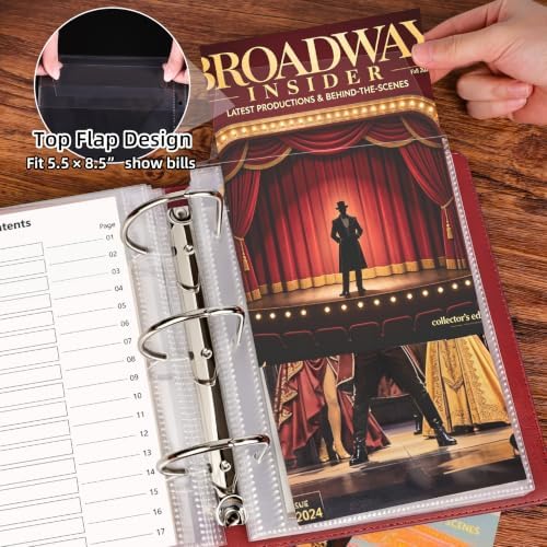 HAUTOCO Show-Bill Binder with 36 Sleeves for 8.5" x 5.5" Broadway Programs - Image 4