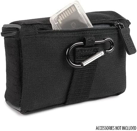 USA Gear Camera Belt Bag Fits Panasonic Lumix ZS70, Canon Elph 190, Sony RX100, Sony DSC HX80, A5100, Canon EOS M200, & more - Small Camera Case with Zippered Pocket, Belt Loop, Carabiner Clip - Image 6
